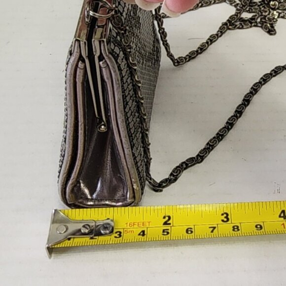 Scheilan Firenze Small Bag Purse with Long Chain - Metal Mesh - Picture 10 of 12